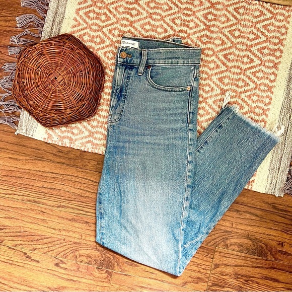 Madewell High Rise Light Wash The Perfect Vintage Jean Frayed Hem Size 29 Tall - Picture 12 of 15
